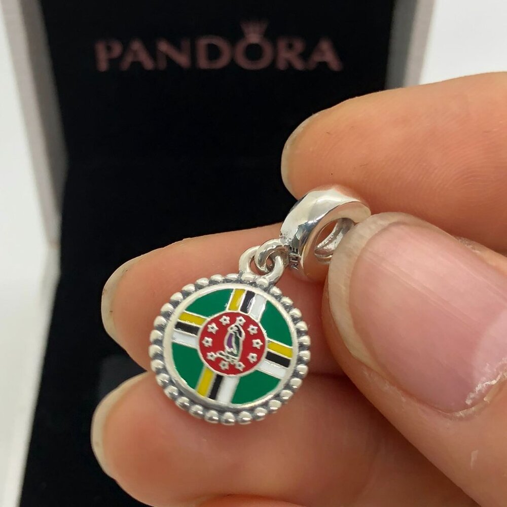 ✨🔥Pandora Commonwealth of Dominica flag Charm S925 Sterling Silver